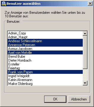 Screen Kalenderanischt Benutzerfilter